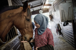 Mellan studier på lärarhögskolan, engagemang i det muslimska ungdomsnätverket JVCE och en kurs i magdans tar Imane hand om hästen Quincy, som bor på en gård utanför centrala Rotterdam.